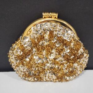 Vintage Sequined Coin Purse Grande Maison Blanche Hong Kong MCM